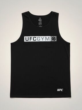 UFC Black Tank with White Logo Panel